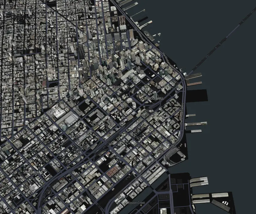 San Francisco cityscape showing urban complexity and junction patterns
